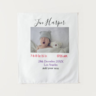 Tapiz Baby birth stats add name place date keepsake memo