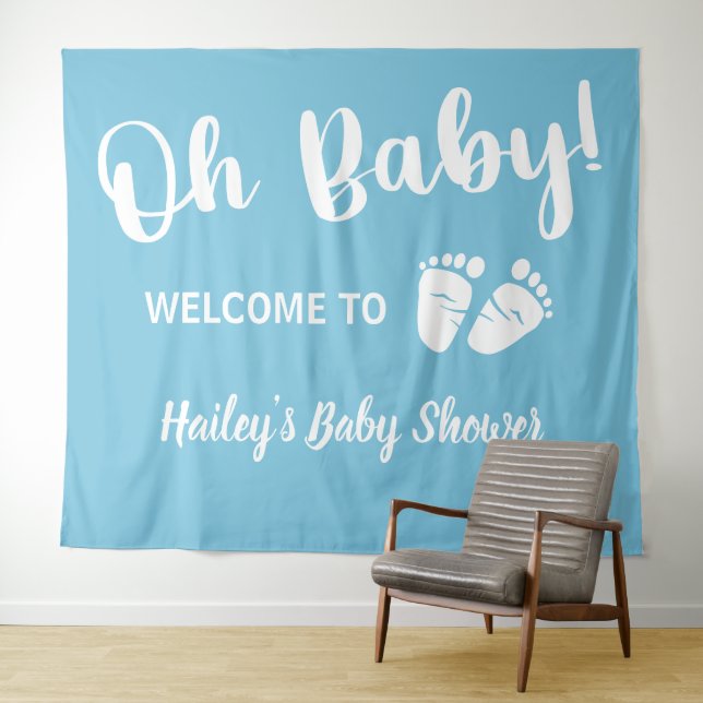 Tapiz Baby Boy Shower Welcome Blue (In situ (horizontal))