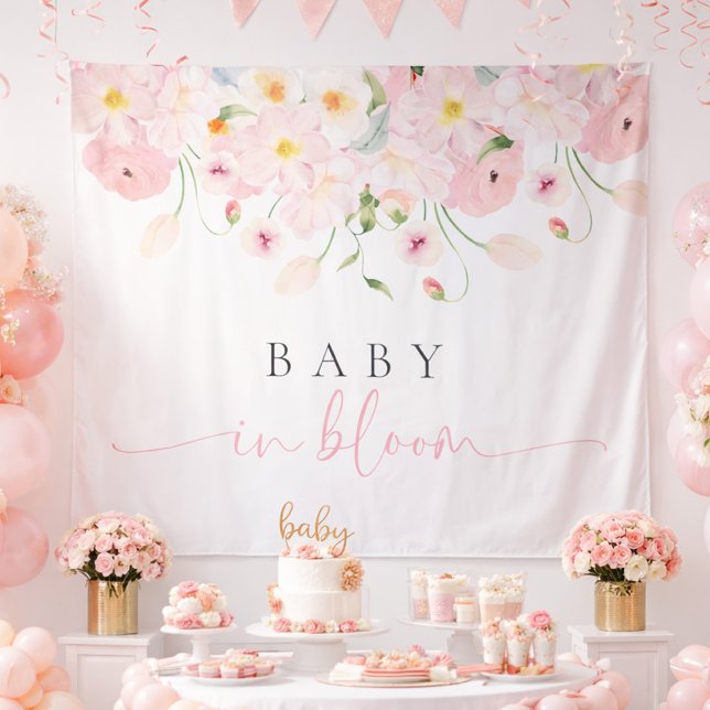 Tapiz Baby En Flor Rosa Fiesta de Bebé (Subido por el creador)