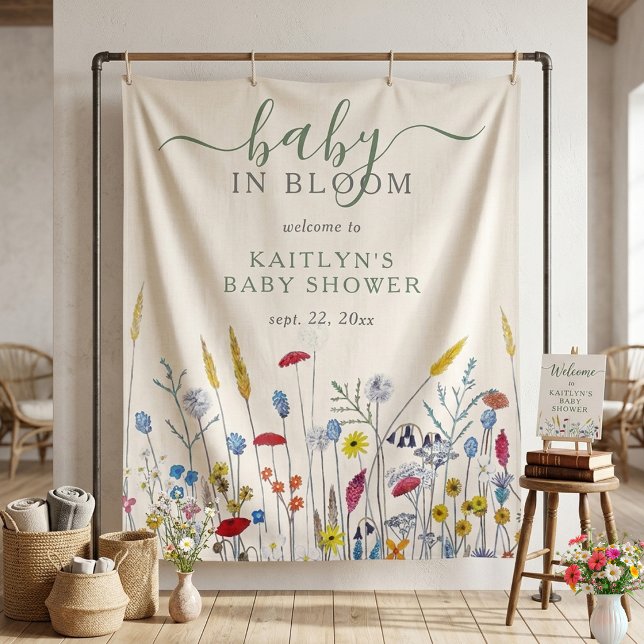 Tapiz Baby in Bloom Wildflower Meadow Baby Shower (Subido por el creador)