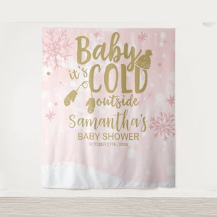 Tapiz Baby It's Cold Outside Winter Backdrop Baby Shower