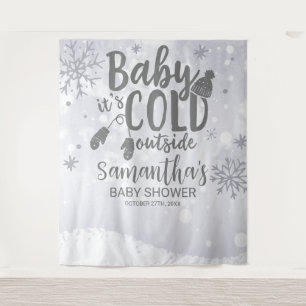 Tapiz Baby It's Cold Outside Winter Backdrop Baby Shower