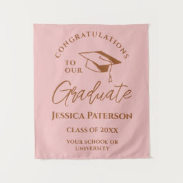 Tapiz Baby Pink Brown Felicita A Nuestro Graduado