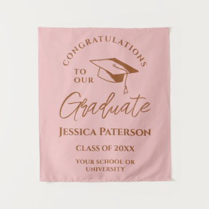 Tapiz Baby Pink Brown Felicita A Nuestro Graduado