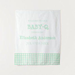 Tapiz Baby-Q Mint Green Gingham Baby Shower