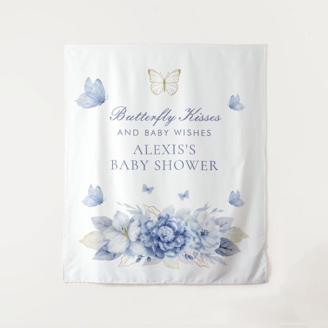 Tapiz Baby Shower Butterfly Kisses Boy (Anverso)