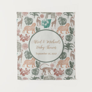 Tapiz Baby Shower de Boho Jungle Safari
