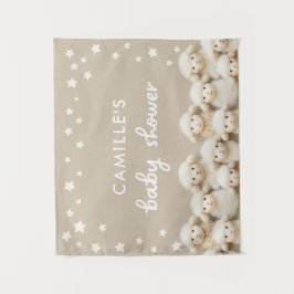Tapiz Baby Shower de género neutral para ovejas