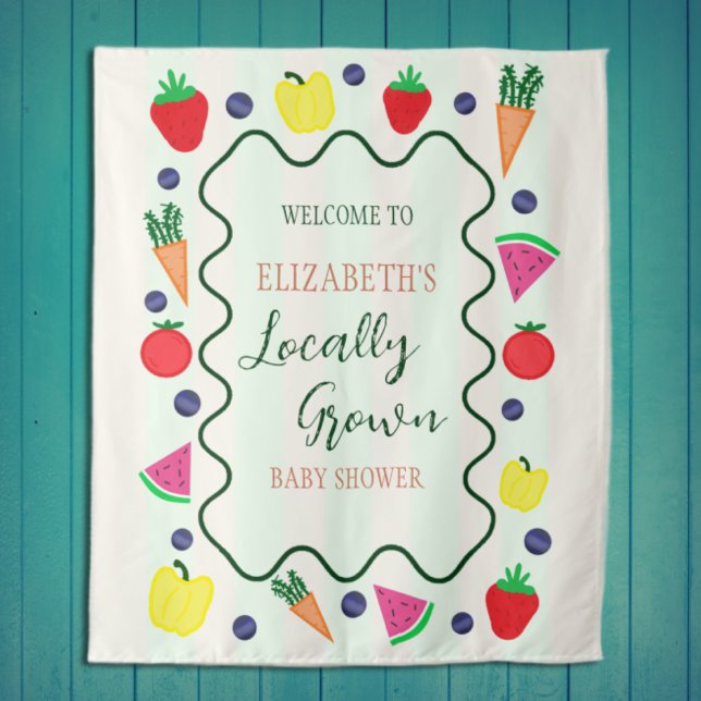 Tapiz Baby Shower en el mercado de agricultores locales (Subido por el creador)