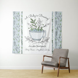 Tapiz Baby Shower Fiesta de té de Tea Cup