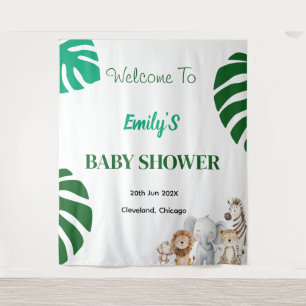 Tapiz Baby Shower Personalizado de Safari