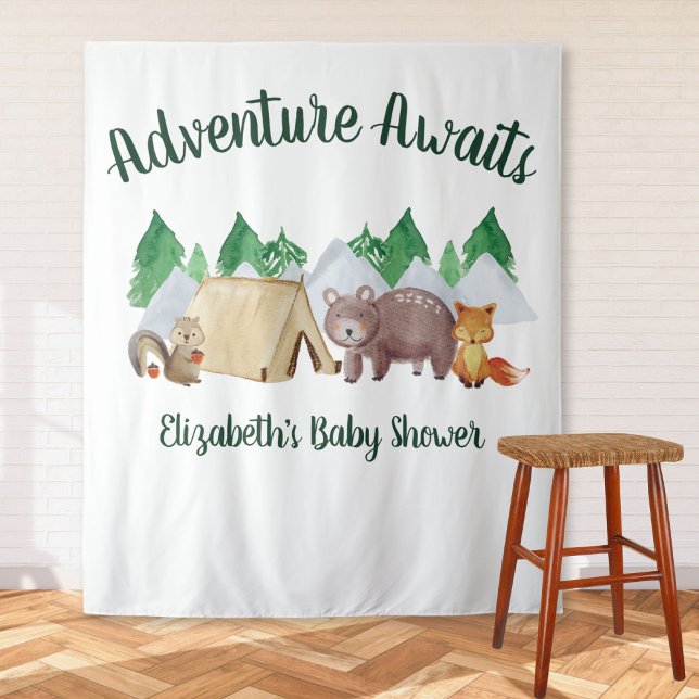 Tapiz Baby Shower Rustic Woodland Animals (Subido por el creador)