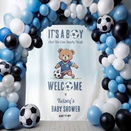 Tapiz Baby Shower, un jugador de fútbol que espera a un