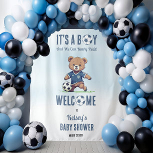 Tapiz Baby Shower, un jugador de fútbol que espera a un 