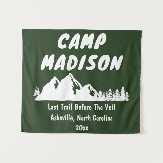 Tapiz Bach Camp Bridal Shower Mountain Camping Prop Rótu (Anverso (horizontal))