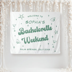 Tapiz Bachelorette Verde Coastal Retro Beach