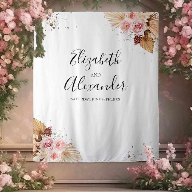 Tapiz Backups bodas | Purpurina Watercolor Boho (Subido por el creador)