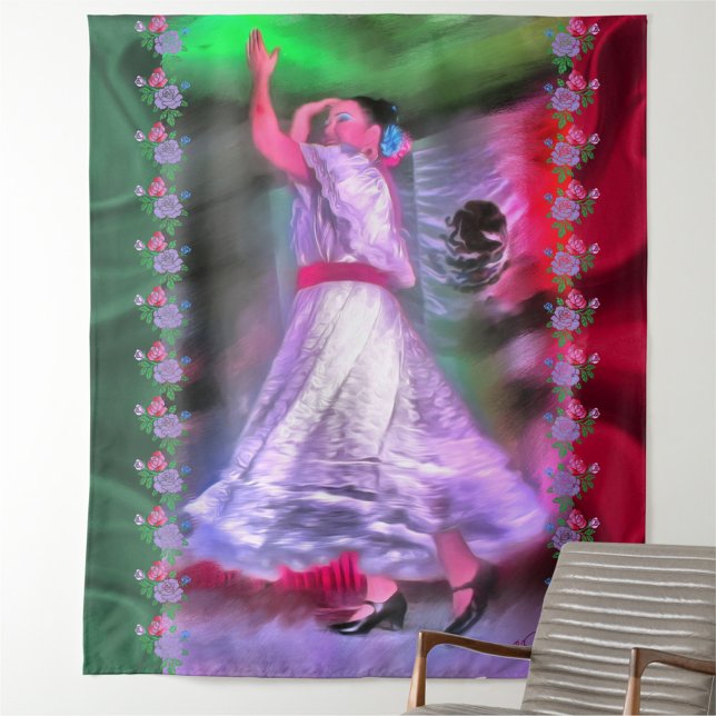 Tapiz Bailarina y Rosas mexicanos 0175 (Subido por el creador)