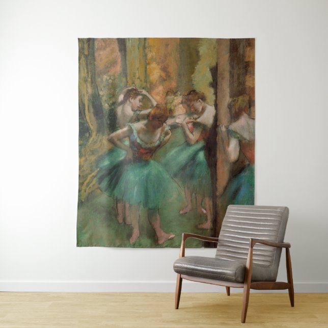 Tapiz Bailarinas, Edgar Degas, rosa y verde (In situ)