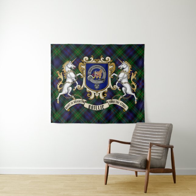 Tapiz Baillie Clan Badge & Tapestry (In situ (horizontal))