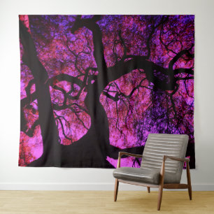 Tapiz Bajo el árbol en rosa / púrpura