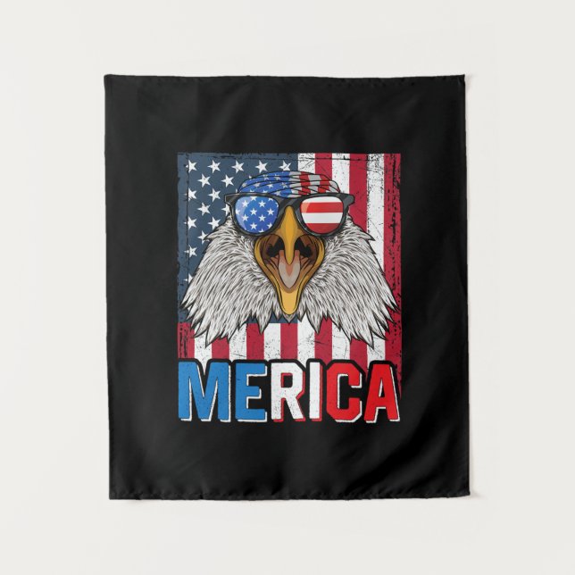 Tapiz Bald Eagle Merica 4 de Julio (Anverso)