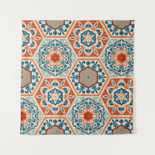 Tapiz Baldosas cerámicas de cemento hexagonal decoradas,
