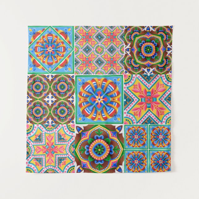 Tapiz Baldosas cerámicas, mayólica, ornamentabstracta, á (Anverso)