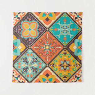 Tapiz Baldosas de mosaico de mosaico de inspiración islá