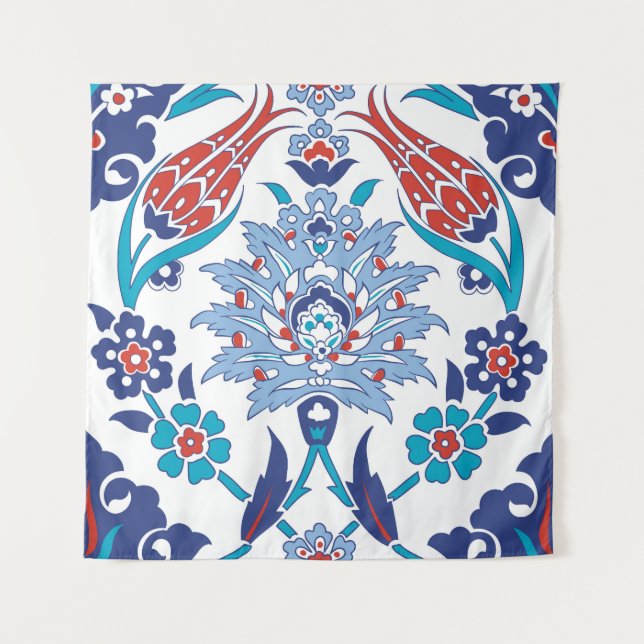 Tapiz Baldosas Iznik turcas: patrón vintage. (Anverso)