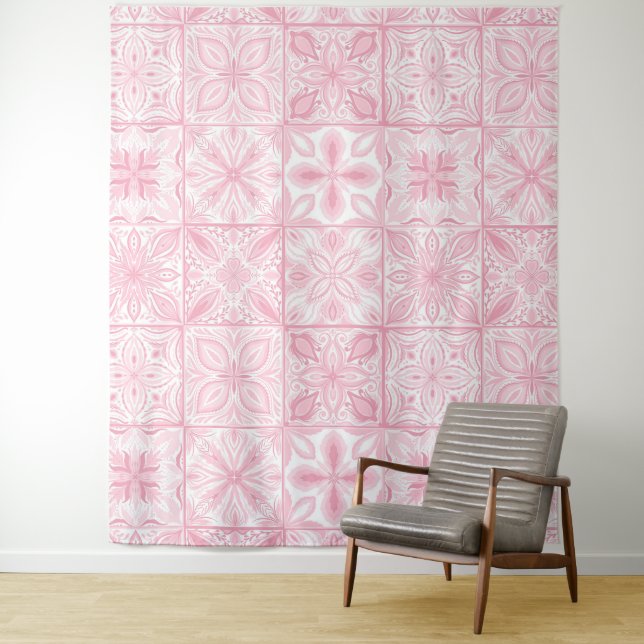 Tapiz Baldosas orgánicas en rosa (In situ)