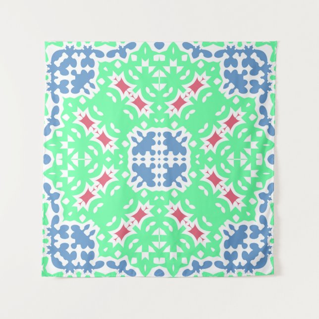 Tapiz Baldosas ornamentadas antiguas talavera méxico. Co (Anverso)