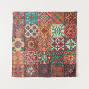 Tapiz Baldosas Portuguesas: Talavera Estilo Azulejo.