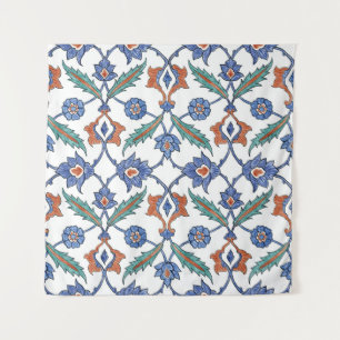 Tapiz Baldosas Turcas Medievales: Ornamento Floral.