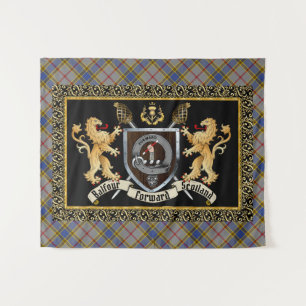 Tapiz Balfour Clan Badge & Motto con Leones