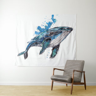 Tapiz Ballena jorobada azul