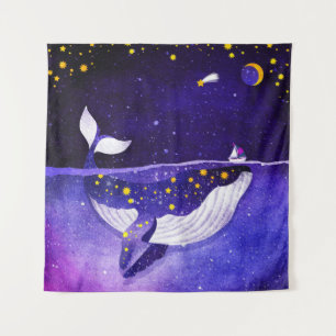 Tapiz Ballena mágica: Noche del Océano oscuro