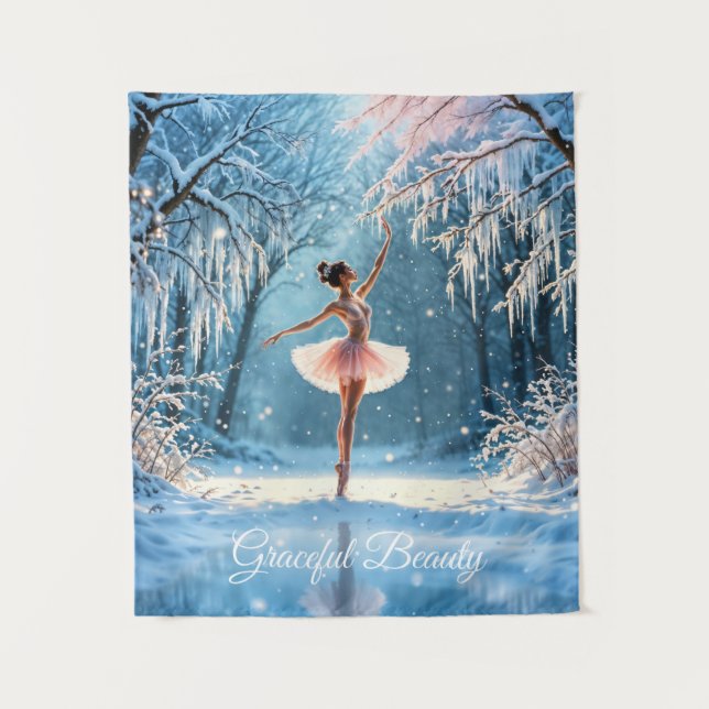 Tapiz Ballet de invierno hielo baile frosty vista del bo (Anverso)