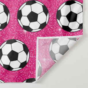 Tapiz Balón de Fútbol Rosa Escarcha Brillantes Jugador D