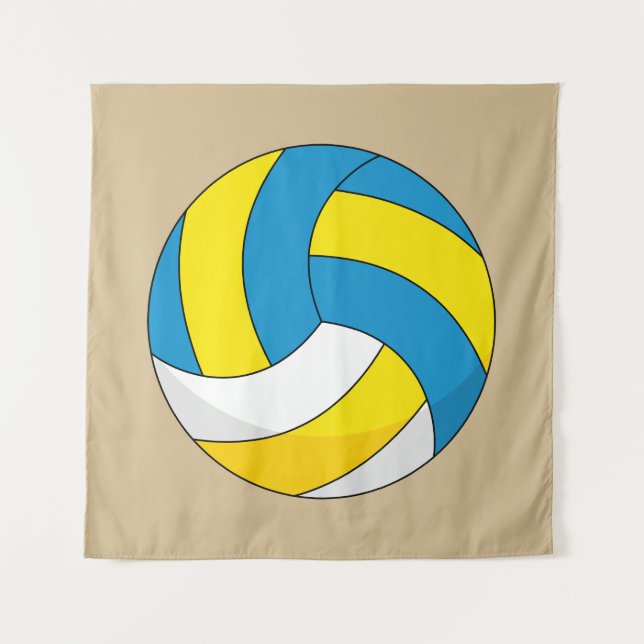Tapiz Balón de Voleibol de Dibujos Animados (Anverso)