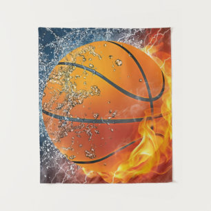 Tapiz Baloncesto en llamas