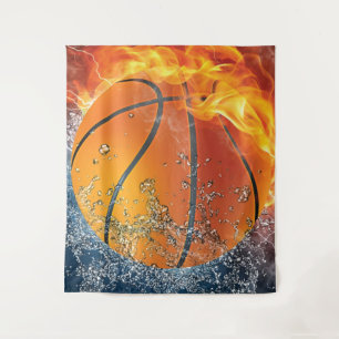 Tapiz Baloncesto en llamas