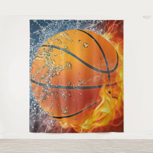 Tapiz Baloncesto en llamas