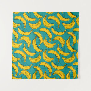 Tapiz Banana amarilla: pintura de contorno negro