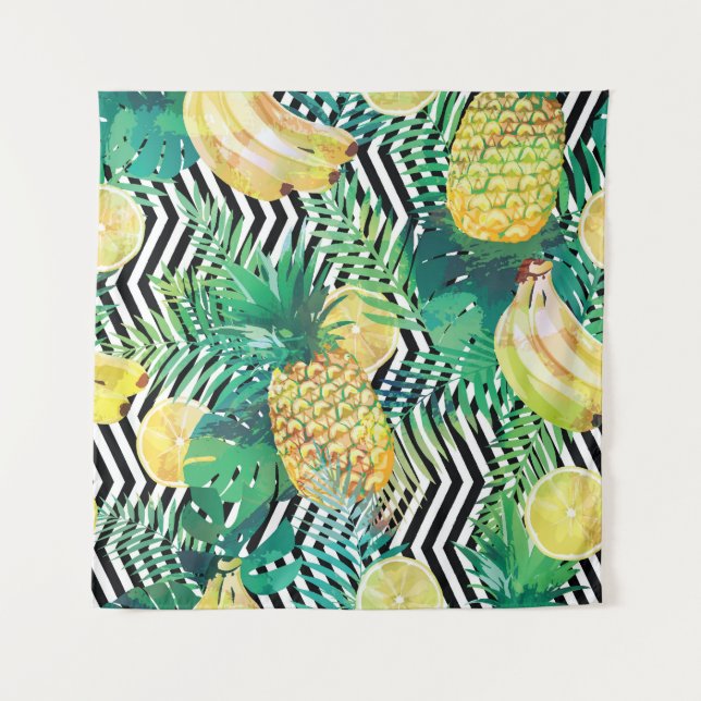 Tapiz Bananas exóticas Lemones Tropicales Sin Marea (Anverso)