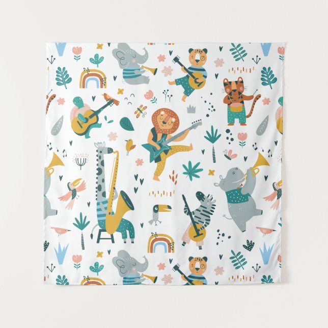 Tapiz Banda de animales personalizados (Anverso)