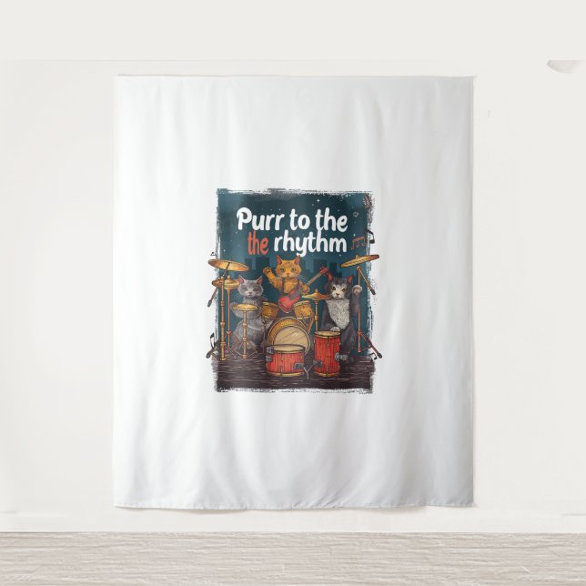 Tapiz Banda de gato Rockin (Anverso)