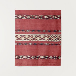 Tapiz Banda triangular Kilim IV Blanco negro rojo