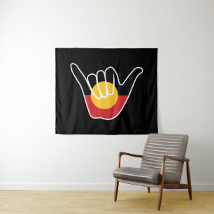 Tapiz Bandera aborigen australiana Shaka, cartel de perd