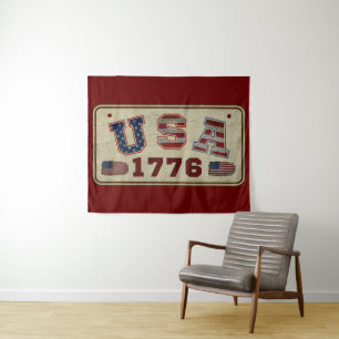 Tapiz Bandera Americana Antigua USA 1776